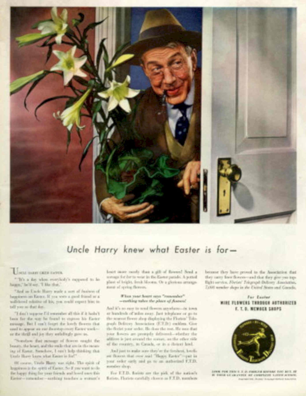 Uncle Harry Lilies 1940s Vintage Retro Advert Poster