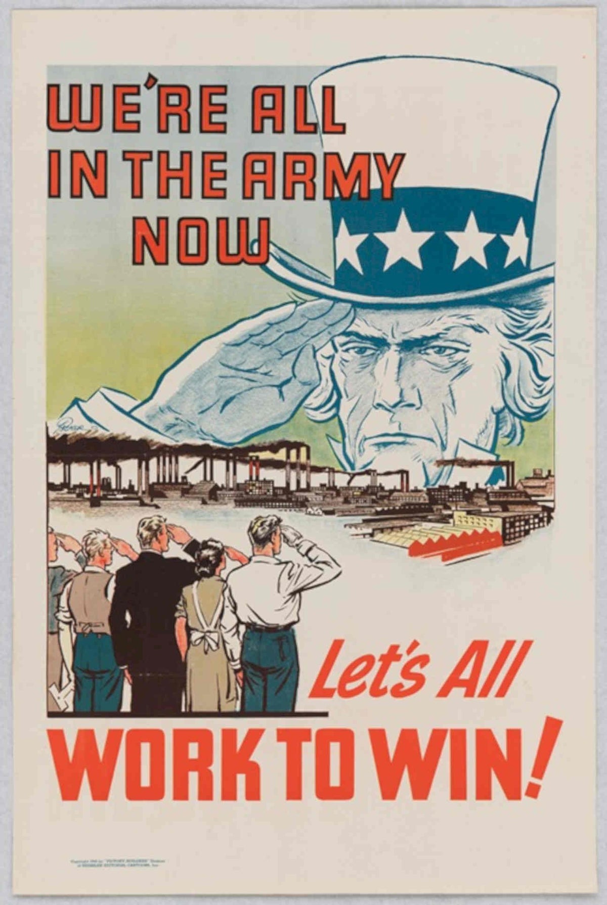 Uncle Sam Factory American World War II Advert Poster