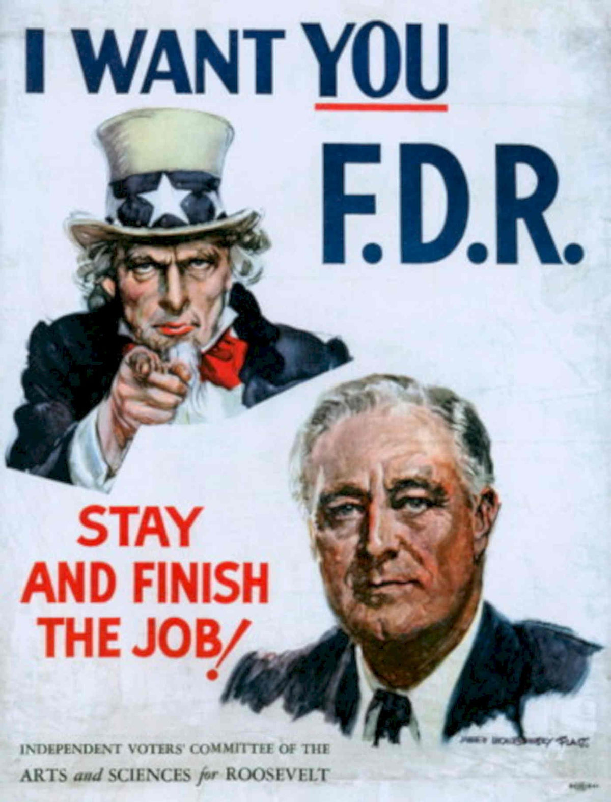 Uncle Sam Fdr 1940s Vintage Retro Advert Poster