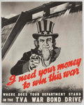 Uncle Sam Tva American World War II Advert Poster