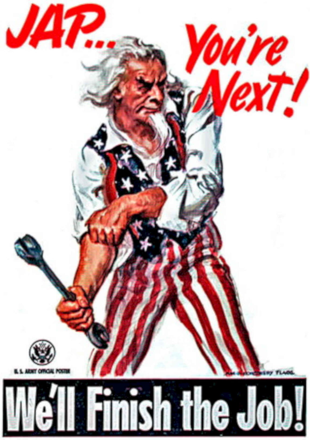 Uncle Sam Wrench 1940s Vintage Retro Advert Poster