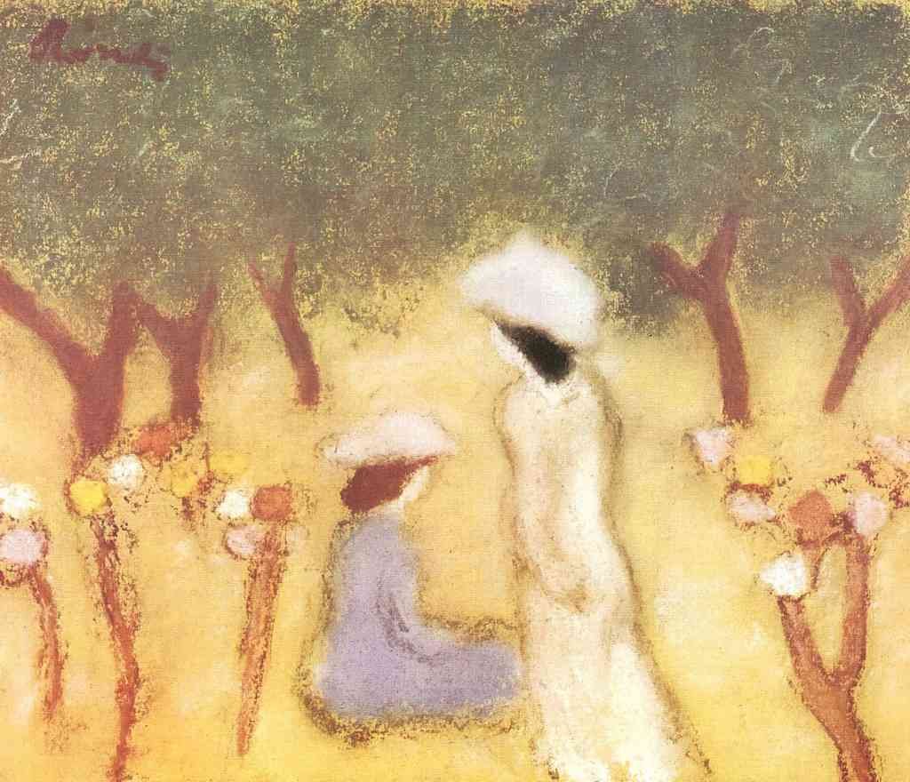 Under The Hollyhocks Joseph Rippl Ronai Symbolism A4 Photo Print