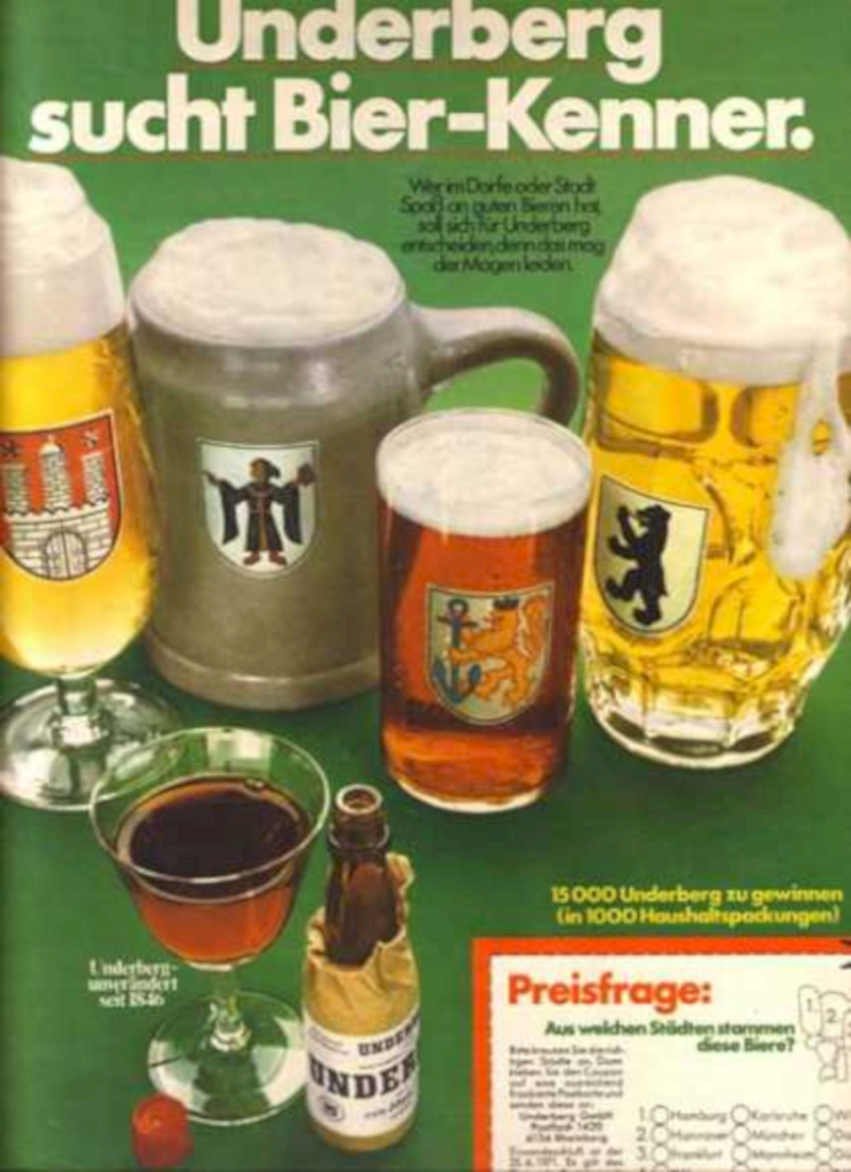 Underberg Beer Mugs Vintage Retro Advert Ads A4 Photo Print