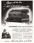 Underwood All Electric 1940s Vintage Retro Advert Poster