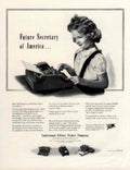 Underwood Elliott Girl 1940s Vintage Retro Advert Poster