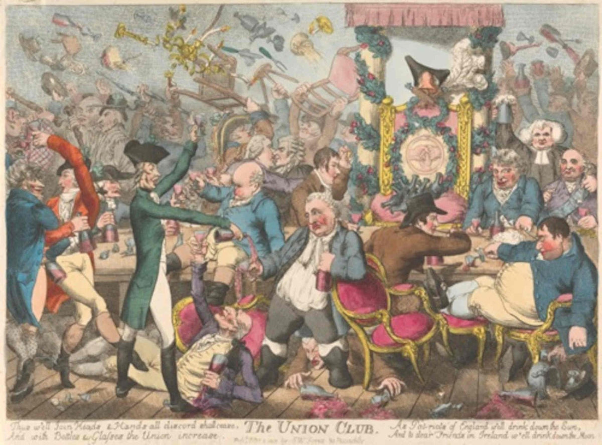 Union Club Brawl GB Cartoon Vintage Retro Advert Poster