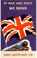 Union Jack Locomotive 1940s Vintage Retro Advert Poster