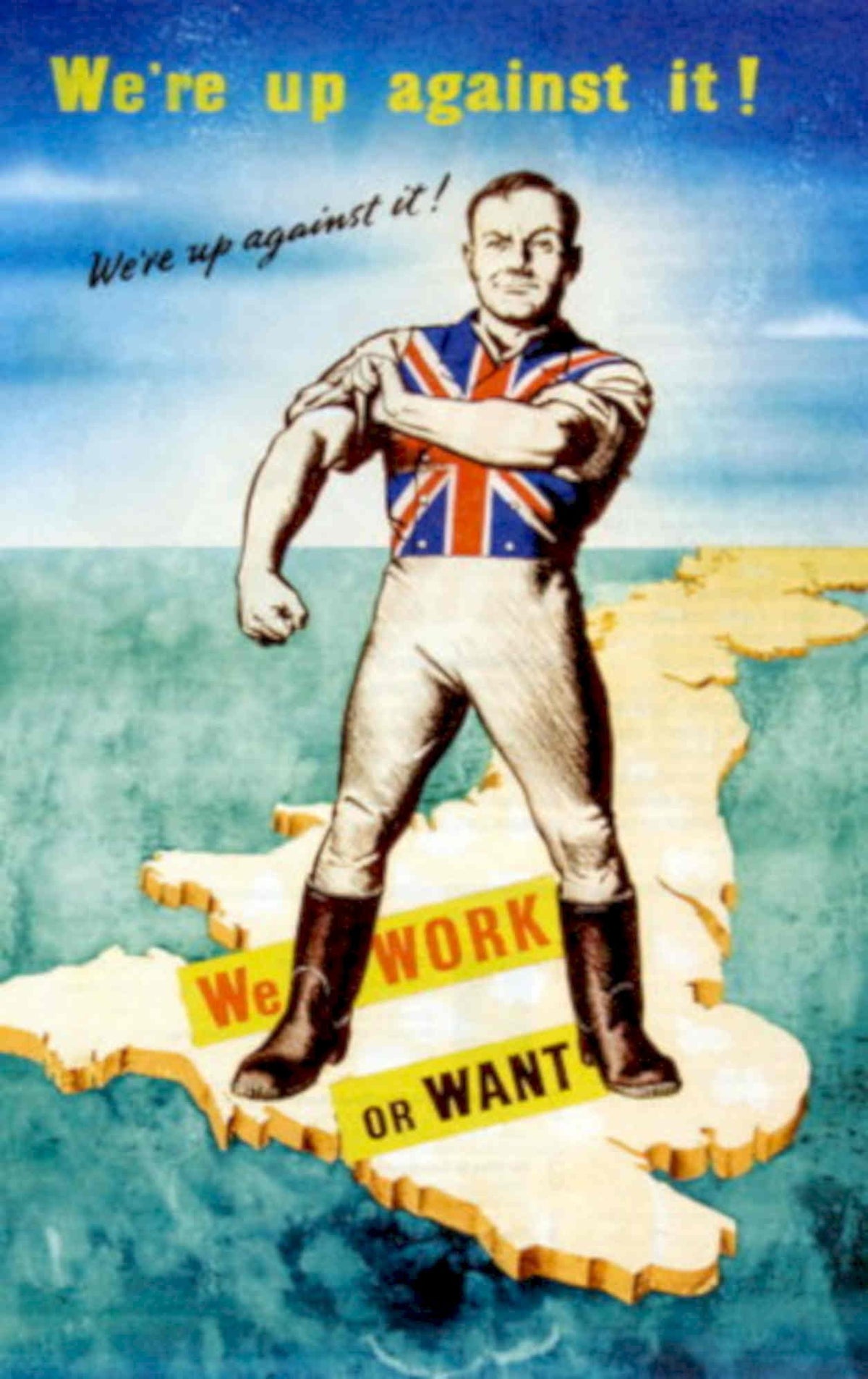 Union Jack Worker 1930s Vintage Retro Advert Poster