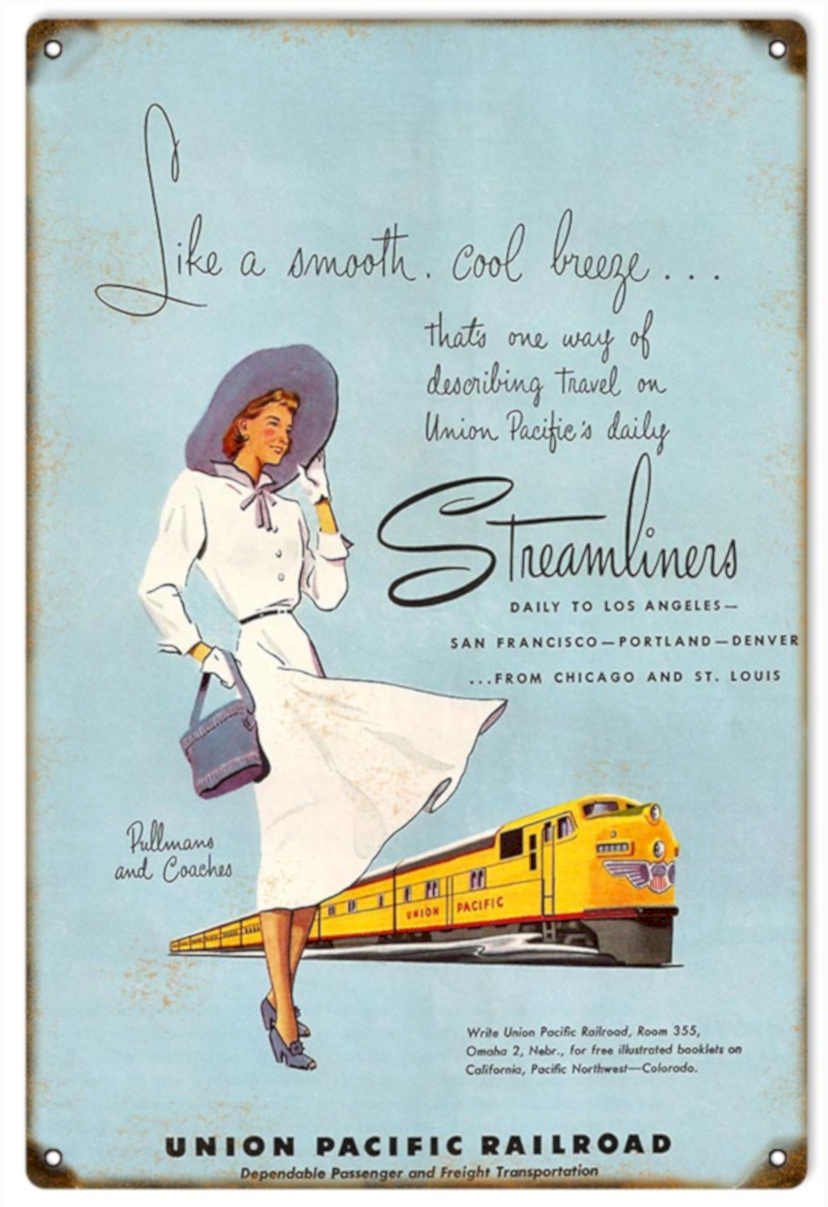 Union Pacific Streamliner 2 Vintage Retro Advert Ads A4 Photo Print