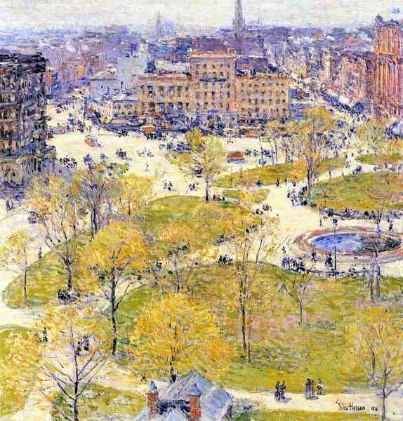 Union Square in Spring by Hassam Impressionism American A4 Photo Print