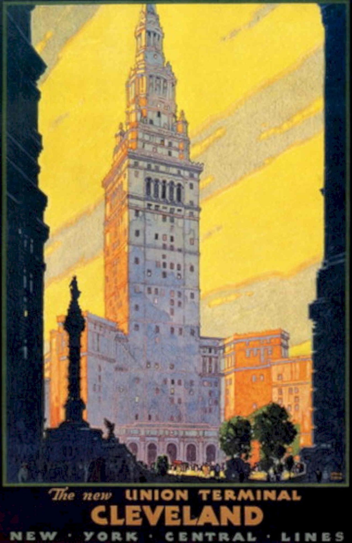 Union Terminal Cleveland 1930s Vintage Retro Advert Poster