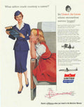 United Airlines Dc7 1950s Vintage Retro Advert Poster