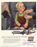 United Airlines Pilot 1940s Vintage Retro Advert Poster