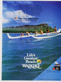 United Airlines Waikiki Vintage Retro Advert Ads A4 Photo Print
