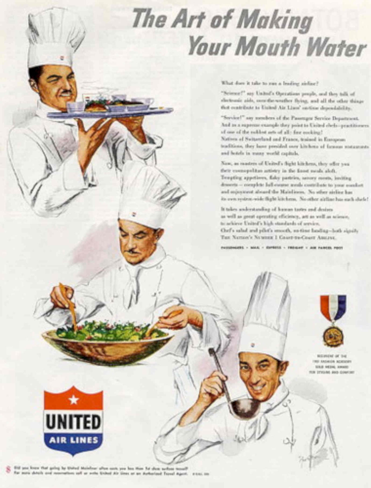 United Chefs Food 1950s Vintage Retro Advert Poster