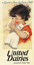 United Dairies Milk 1930s Vintage Retro Advert Poster