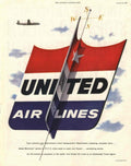 United Dc3 Airlines 1950s Vintage Retro Advert Poster