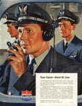 United Pilots Cockpit 1950s Vintage Retro Advert Poster