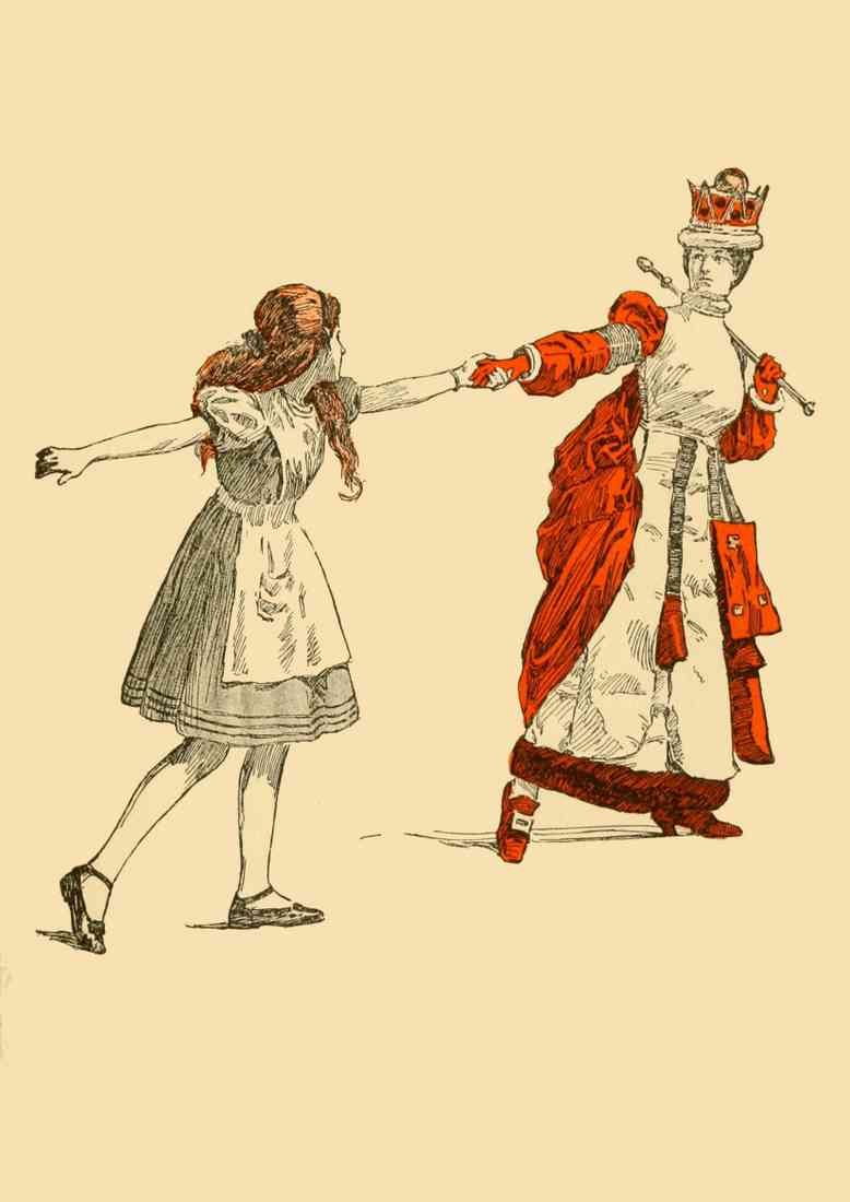 Unknown Alice in Wonderland a dramatization 1915 Alice with the Red Queen A4 Photo Print