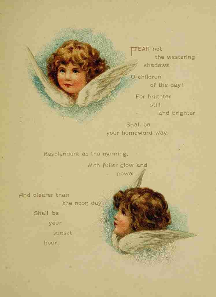 Unknown Birthday Blessings 1904 Angels 2 A4 Photo Print