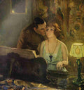 Unknown Canadian Home Journal 1920 At the piano A4 Photo Print