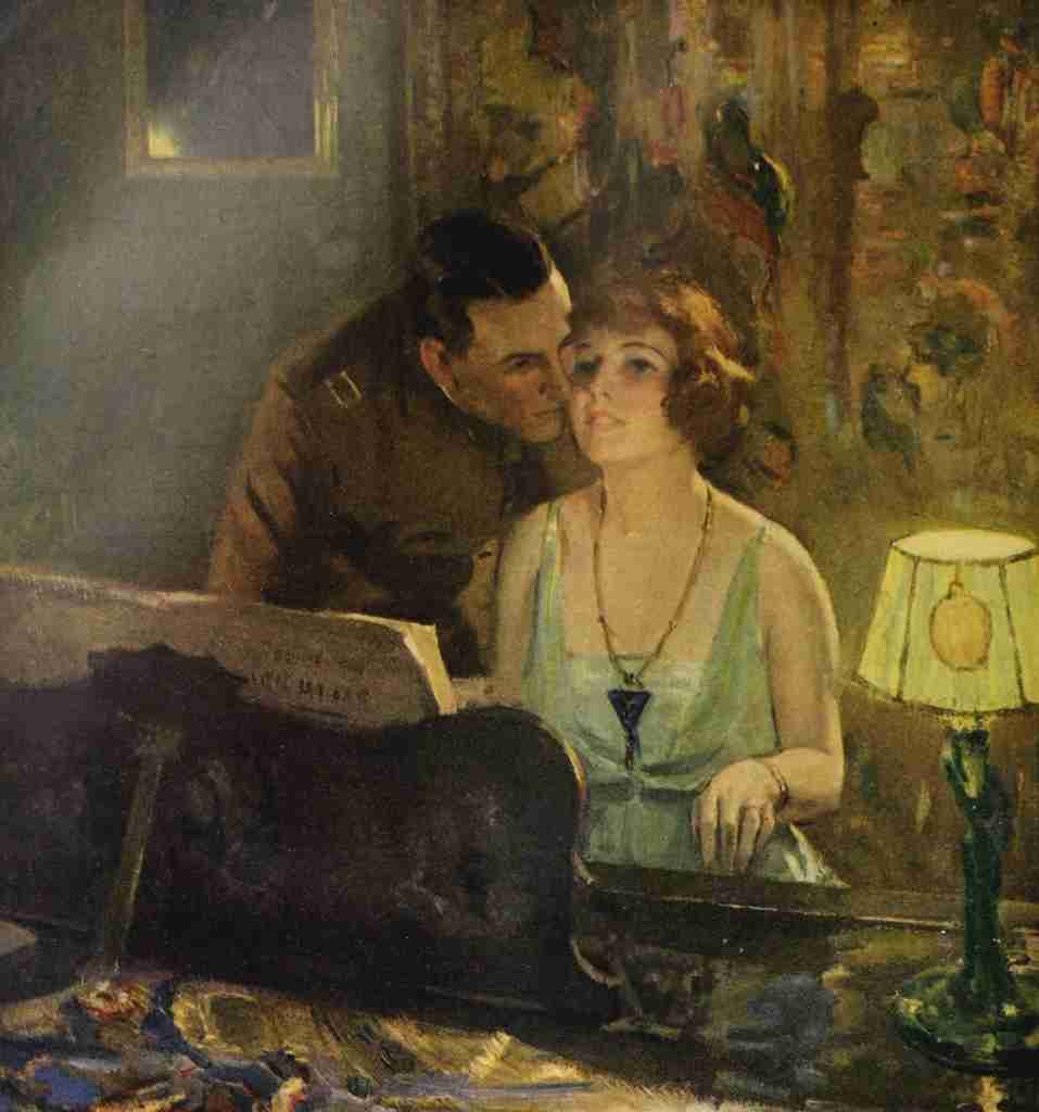 Unknown Canadian Home Journal 1920 At the piano A4 Photo Print