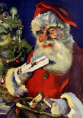 Unknown Canadian Home Journal 1922 Santa in ad for Watermans Fountain pens A4 Photo Print