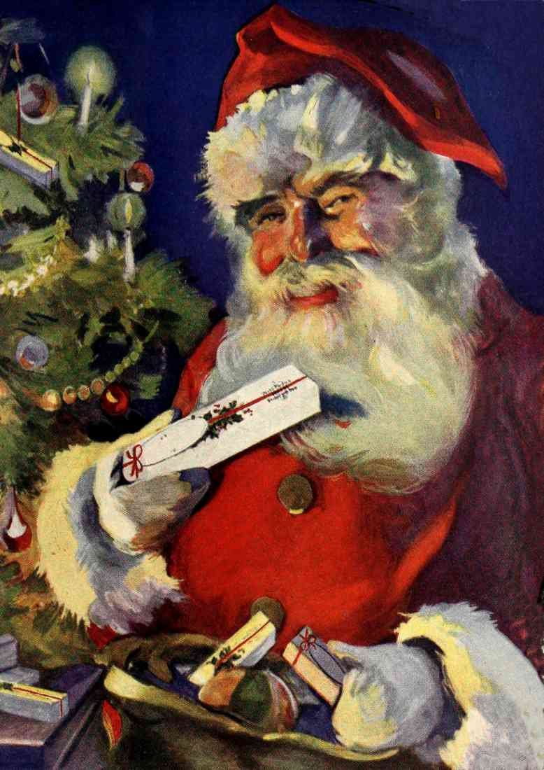 Unknown Canadian Home Journal 1922 Santa in ad for Watermans Fountain pens A4 Photo Print