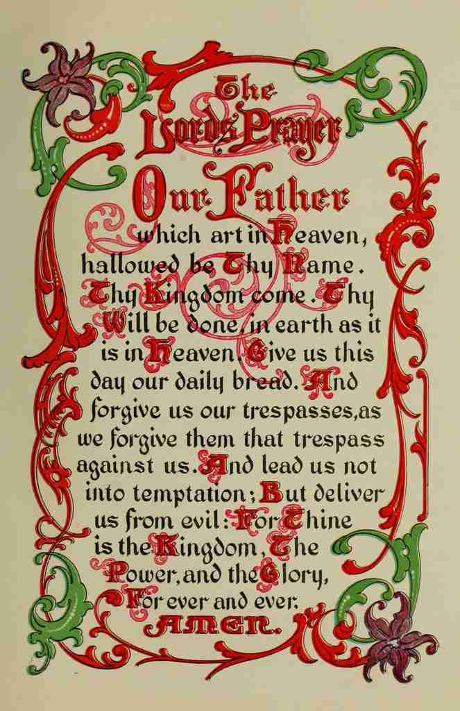 Unknown Captivating Bible Stories 1913 The Lords Prayer A4 Photo Print