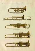 Unknown Catalogue C Bruno & Son c1890 5 Trombones A4 Photo Print
