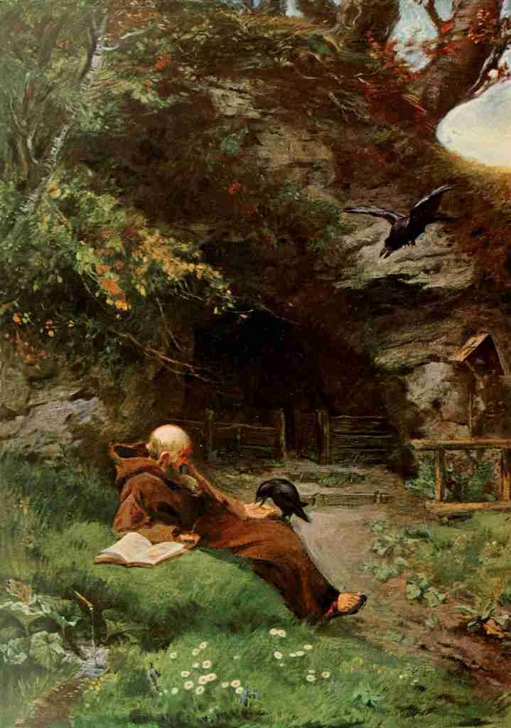 Unknown Christliche Kunst 4 1907 Friar with raven A4 Photo Print