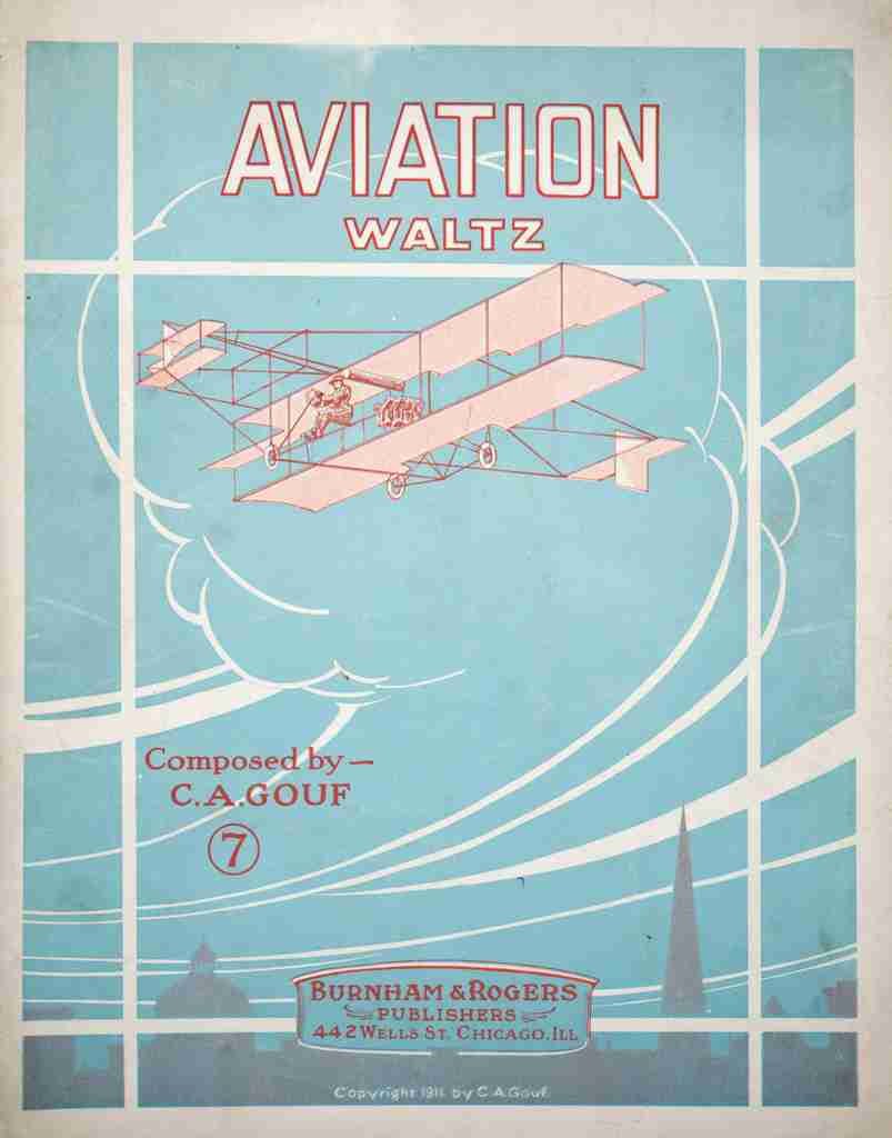 Unknown Sheet Music cover 1911 Aviation Waltz A4 Photo Print