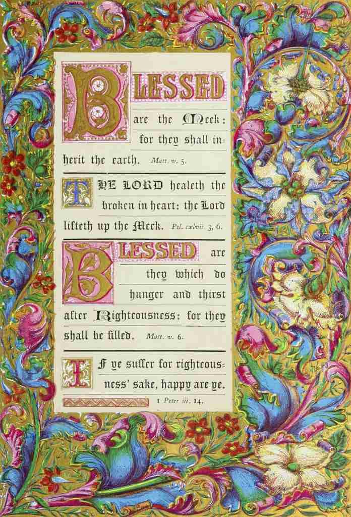Unknown The Beatitudes 1850 Blessed are the meek A4 Photo Print