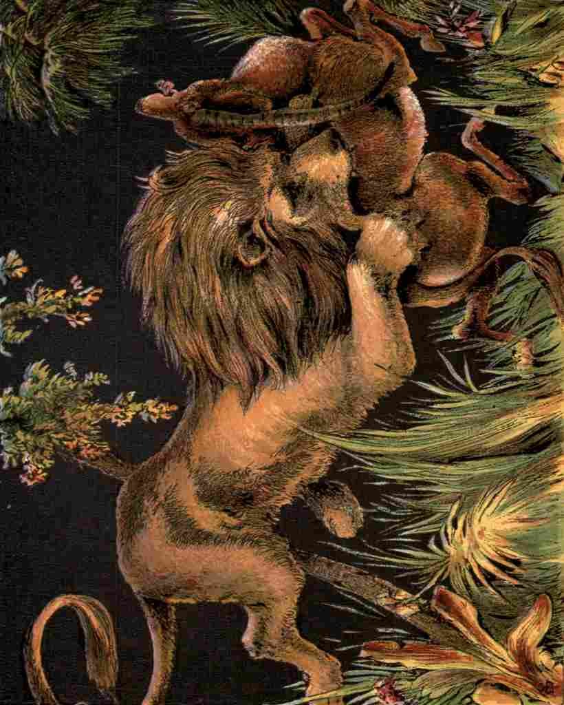 Unknown The Lion 1880 Lion & prey A4 Photo Print