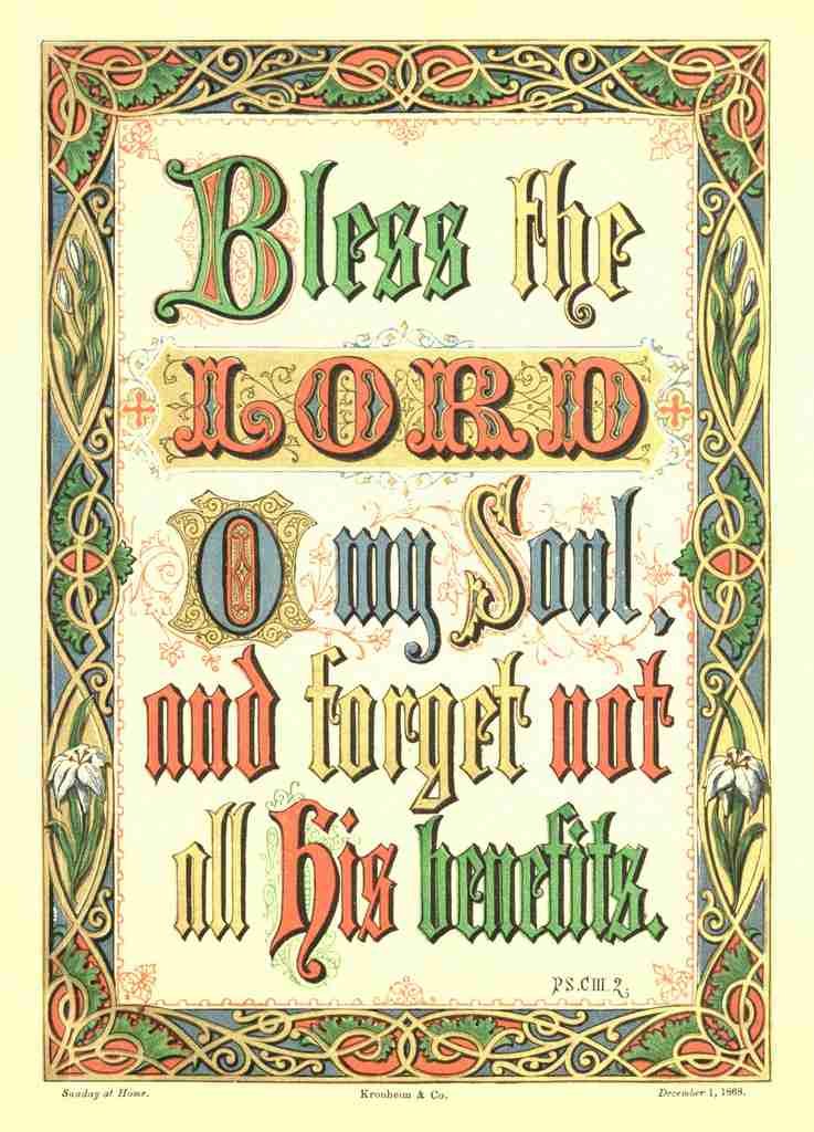 Unknown The Travellers Guide 1880 Bless the Lord A4 Photo Print