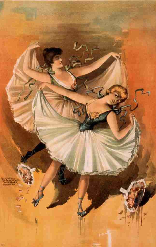 Unknown Two ballerinas c1890 A4 Photo Print