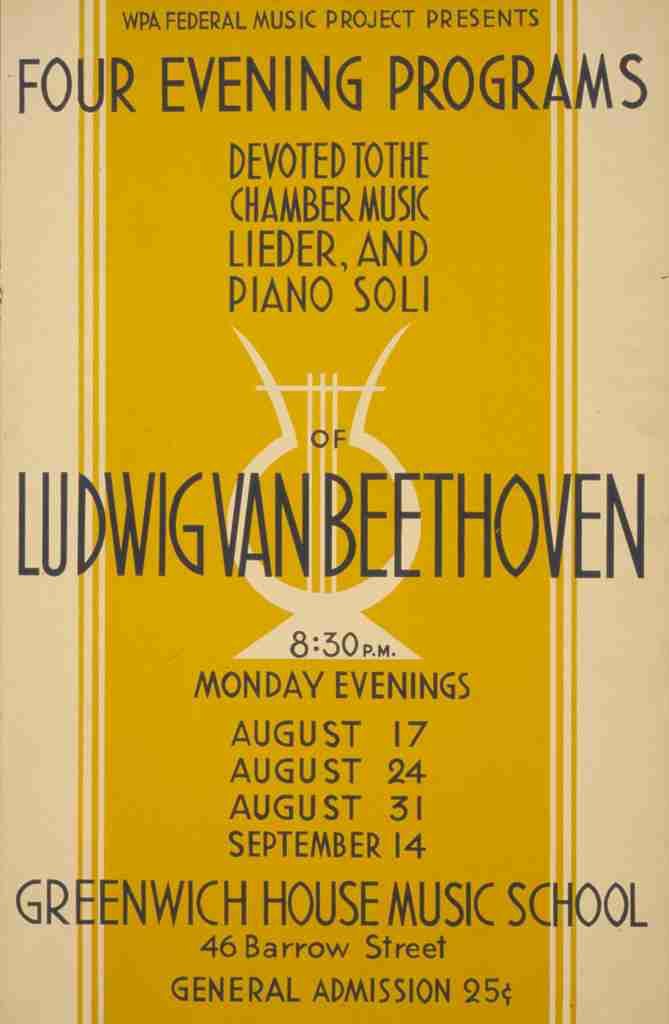 Unknown WPA Poster 1936 41 Ludwig van Beethoven A4 Photo Print