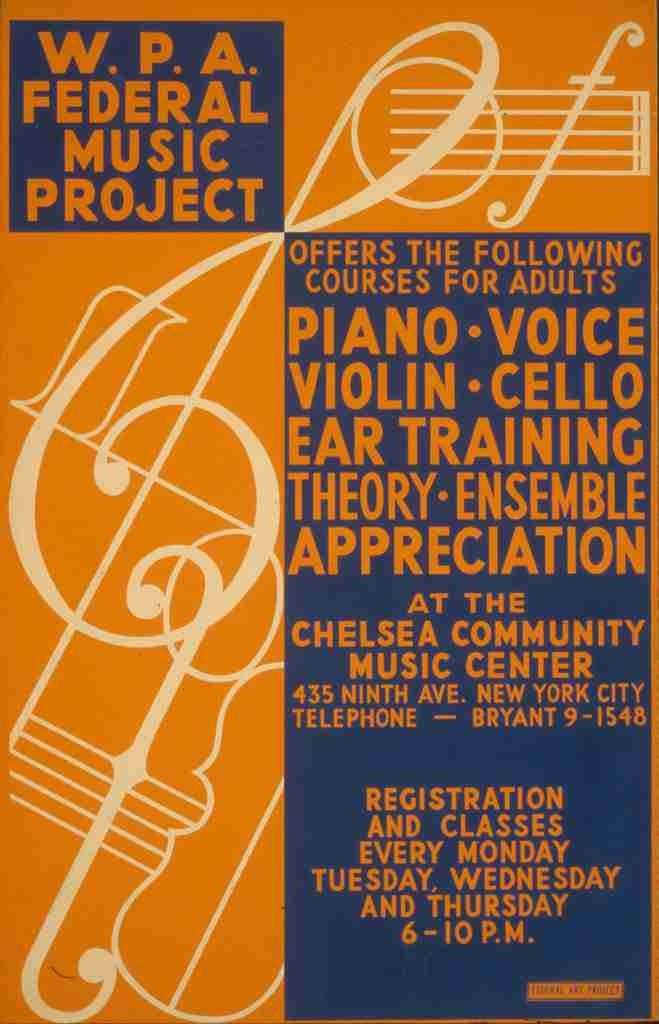 Unknown WPA Poster 1936 41 Music Project A4 Photo Print