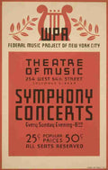 Unknown WPA Poster 1936 41 Symphony Concerts A4 Photo Print