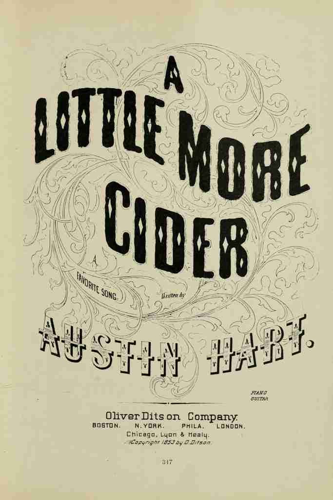 Unknown Ye Old Time Songs 1905 A Little more Cider A4 Photo Print