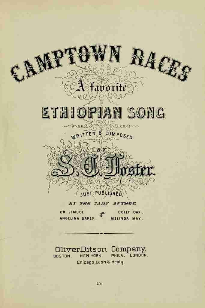Unknown Ye Old Time Songs 1905 Camptown Races A4 Photo Print