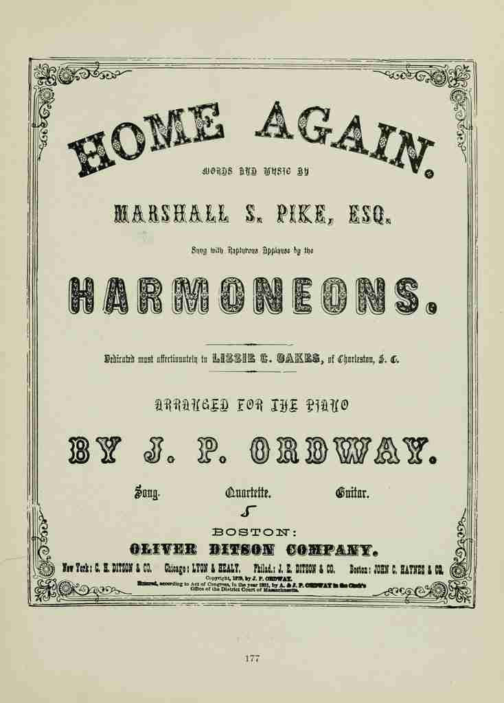 Unknown Ye Old Time Songs 1905 Home Again A4 Photo Print