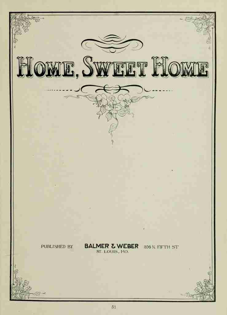 Unknown Ye Old Time Songs 1905 Home Sweet Home graphic A4 Photo Print