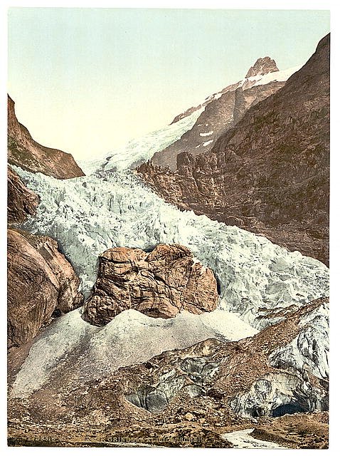 Unterer Grindelwald Glacier Bernese Oberland Vintage A4 Photo Print