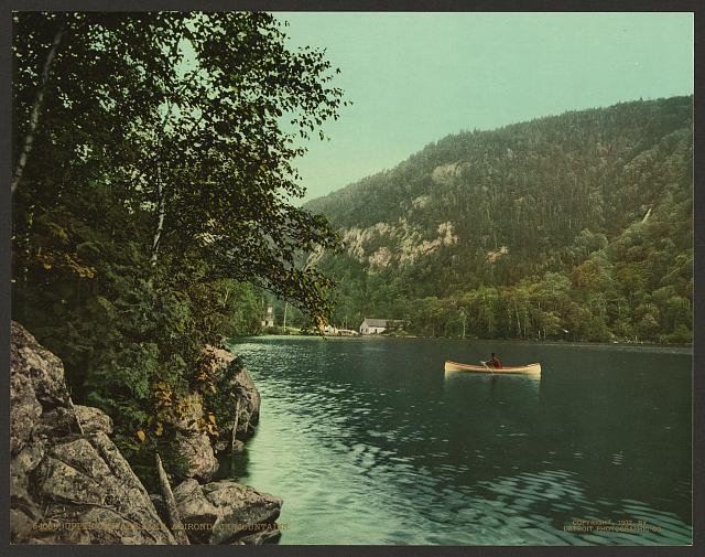 Upper Cascade Lake Adirondack Mountains Vintage A4 Photo Print