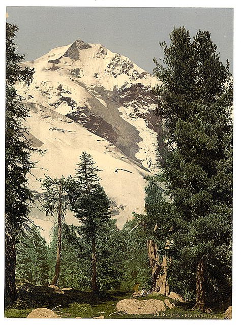Upper Engadine Bernina Grisons Vintage A4 Photo Print