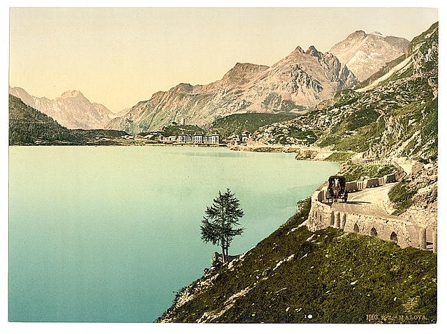 Upper Engadine II Maloja Grisons Vintage A4 Photo Print