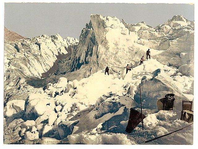 Upper Engadine Mont Pers Glacier Grisons Vintage A4 Photo Print