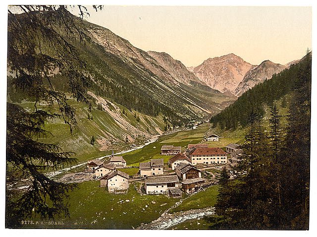 Upper Engadine Scarl Grisons Vintage A4 Photo Print