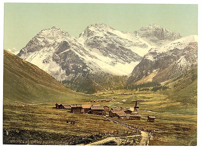 Upper Engadine Sertigthal Grisons Vintage A4 Photo Print